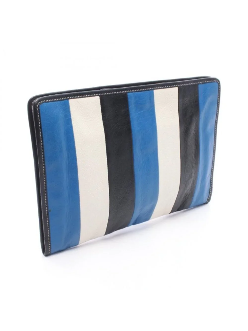 Balenciaga Clutch Bazar Bazaar Blue White Black Leather